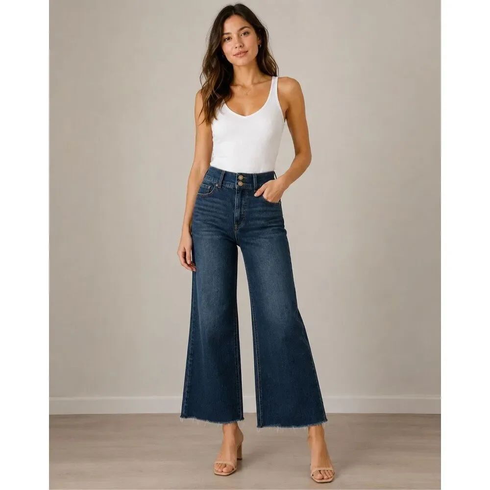 Sofia Vergara Margot Wide Leg Dark Wash Non Ripped Jeans Size 2 #785